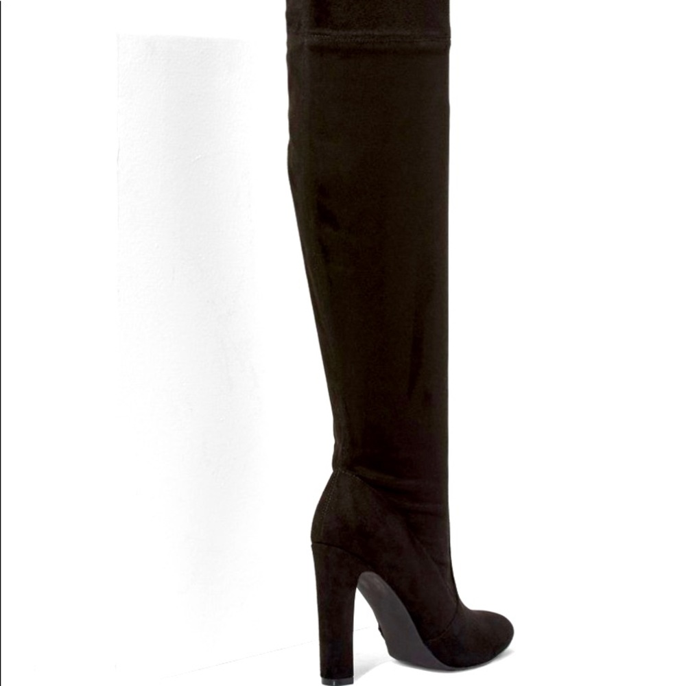 Thigh high suede boots